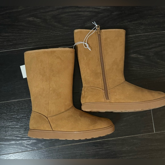 Cat & Jack Natalia Shearling Style Boots Cognac 4 - Picture 6 of 9